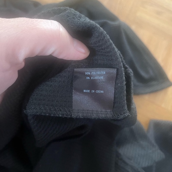 Black Button Neck Top- 1X - Picture 4 of 6